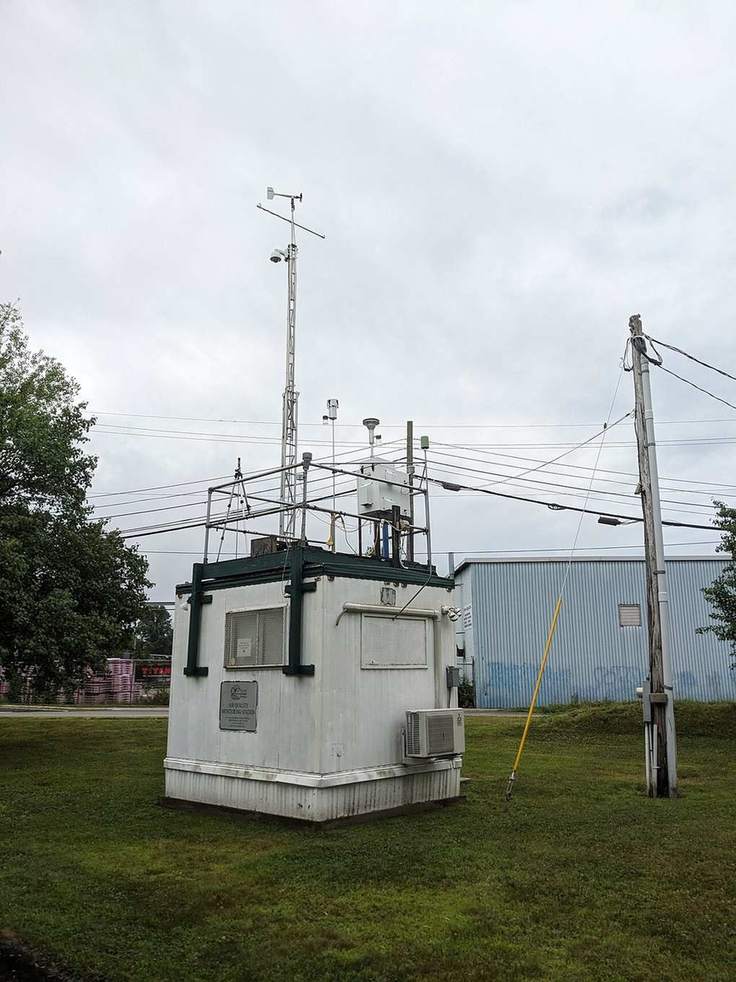 Equipment at an air quality monitoring station in New Hampshire