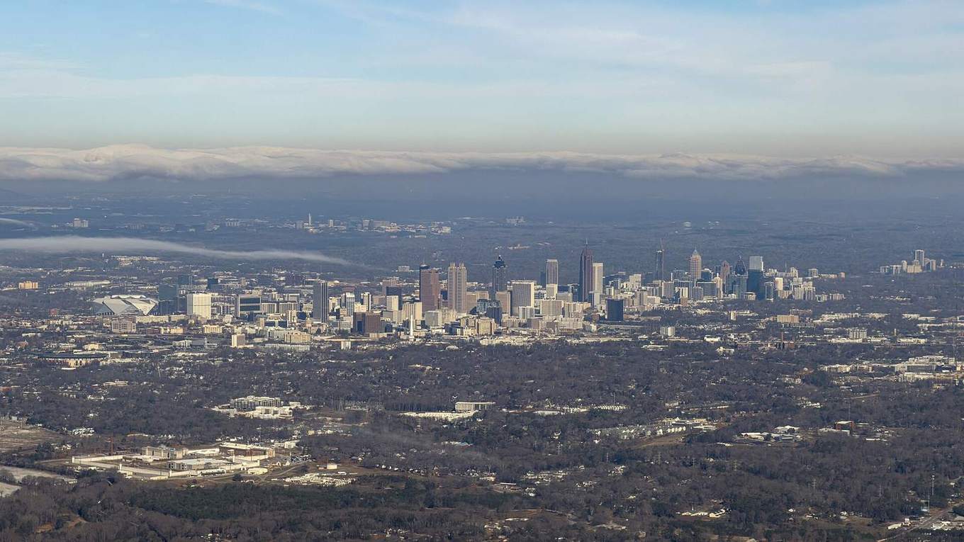 An aerial view of the Atlanta skyline